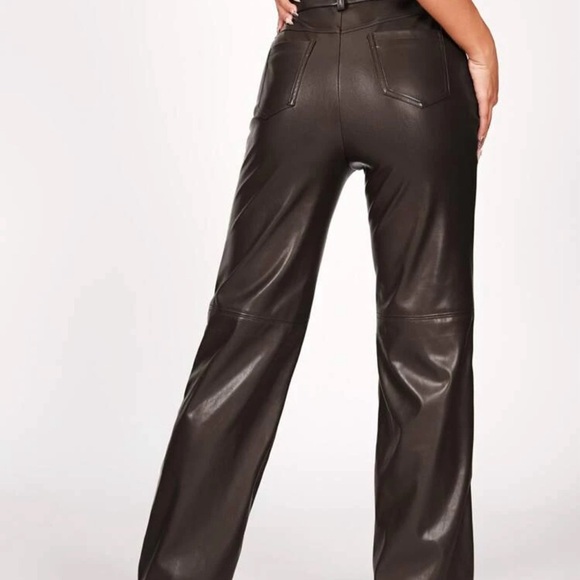 Brown PU Leather Pants - Picture 2 of 2